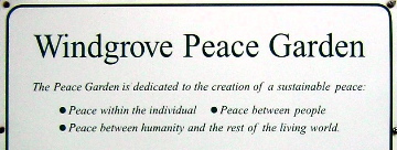 Peace Garden sign